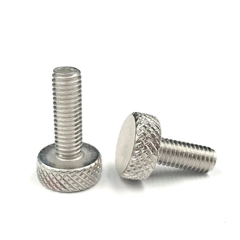 Aluminum Knurling hand thumb screw Stainless steel Reticulated flat head screw and nut