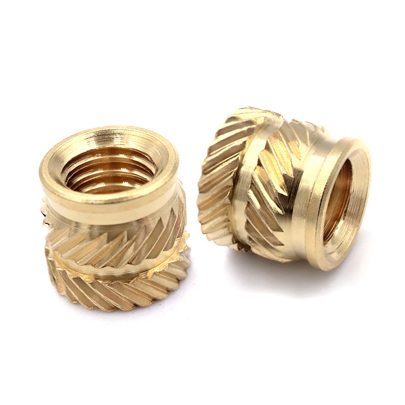 Threaded brass insert cnc nuts blind knurled nut m3 m3.5 m4 round brass thread insert nut